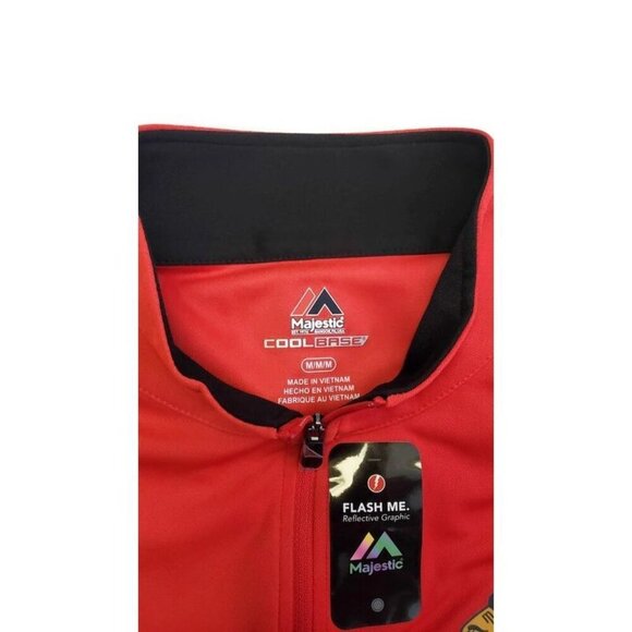 NHL Chicago Blackhawks Mens Size Medium Ultra Streak 1/4 Zip Pullover Shirt Red - Picture 6 of 6